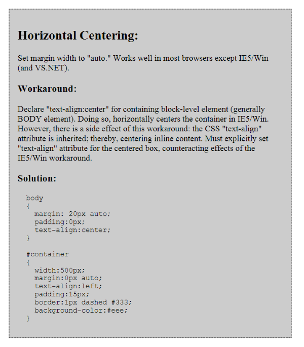 Horizontal Centering